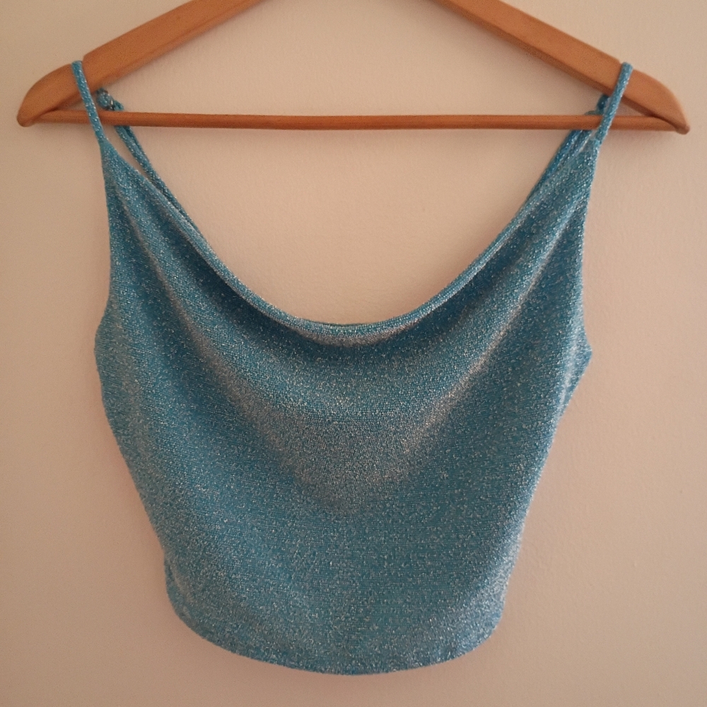 Fashion Nova Sparkling Blue Top